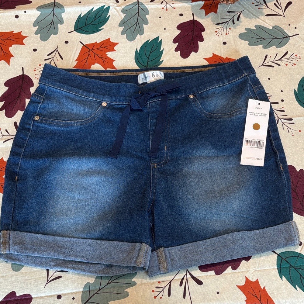 Just Be Dark Blue Jean Shorts